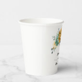 Mustard Yellow Floral Sage Grüne Moderne Hochzeit Pappbecher (Rechts)