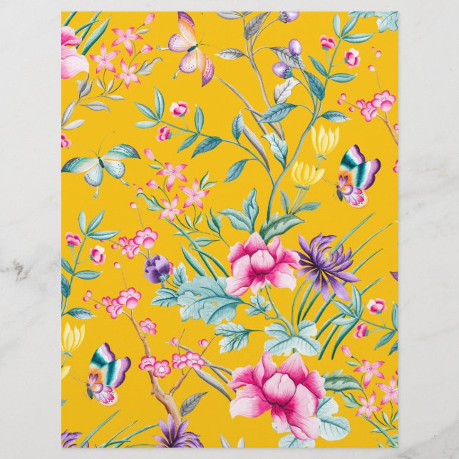 Mustard Yellow Flowers Scrapbook Paper (Vorderseite)