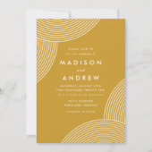 Mustard Yellow Geometric Swirl Wedding Einladung (Vorderseite)