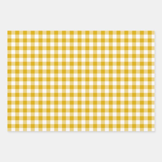 Mustard Yellow Gingham Retro Color Geschenkpapier Set (Vorderseite)