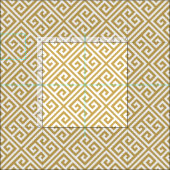 Mustard Yellow Greece Schlüsselmuster Stoff (Kachel)