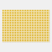 Mustard Yellow Heart Plaid Gingham Retro Color Geschenkpapier Set (Vorderseite)