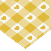 Mustard Yellow Heart Plaid Retro Color Kurzer Tischläufer (Ecke)