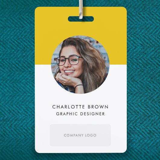 Mustard Yellow ID | Modernes stylisches Foto-Logo  Ausweis