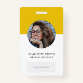 Mustard Yellow ID | Modernes stylisches Foto-Logo Ausweis (Vorderseite)