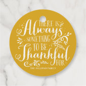 Mustard Yellow immer dankbar Quote Erntedank Geschenkanhänger (Rückseite)