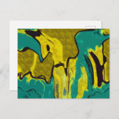 Mustard Yellow Jade Green Abstrakt Postkarte (Vorne/Hinten)