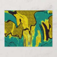 Mustard Yellow Jade Green Abstrakt