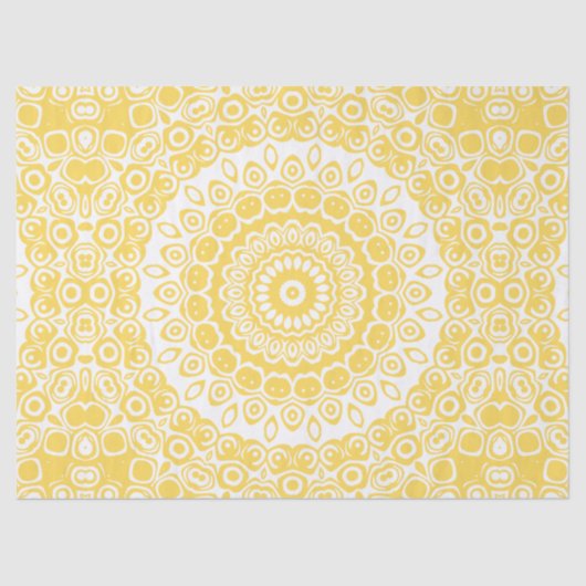 Mustard Yellow Mandala Pattern Seidenpapier (Vorderseite)