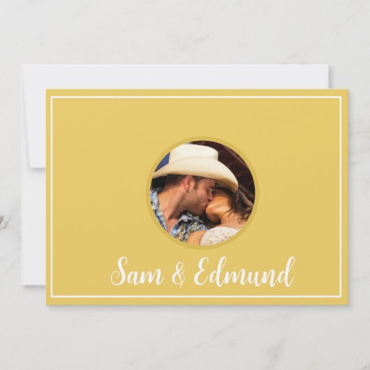 Mustard Yellow Minimalistisch - Foto - Dankeschön- Einladung (Vorderseite)