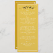 Mustard Yellow Minimalistisch Menu Programm (Vorne/Hinten)