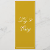 Mustard Yellow Minimalistisch Menu Programm (Rückseite)