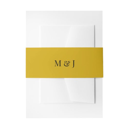 Mustard Yellow Minimalistisch Wedding Einladungsbanderole (Vorderseite Beispiel)