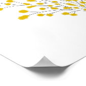 Mustard Yellow Mixed Media Watercolor Branch Art Poster (Ecke)