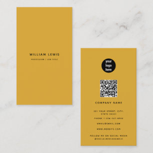 Mustard Yellow Modern QR Code Social Media Visitenkarte