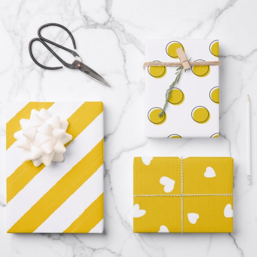 Mustard Yellow Modern Trendy Geschenkpapier Set (Vorderseite)