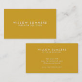 Mustard Yellow Moderner Minimaler Beruflich Visitenkarte (Vorne/Hinten)