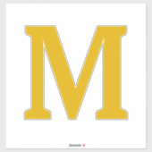 Mustard Yellow Monogram Initial Name Custom Color Aufkleber (Blatt)