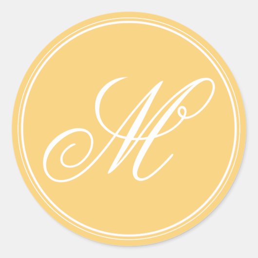 Mustard Yellow Monogram Stickers (Vorderseite)