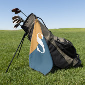 Mustard Yellow Navy Blue Monogram Golfhandtuch (Gras)