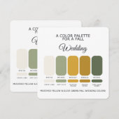 Mustard Yellow Olive Green Wedding Palette Card Einladung (Vorne/Hinten)