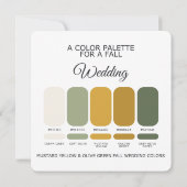 Mustard Yellow Olive Green Wedding Palette Card Einladung (Rückseite)