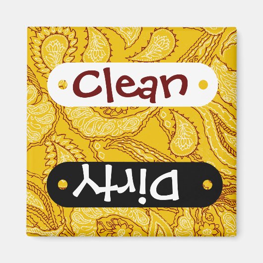 Mustard Yellow Paisley Print Summer Fun Girl Magnet (Vorne)