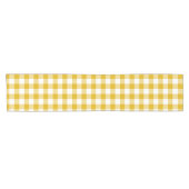 Mustard Yellow Plaid Gingham Retro Table Runner Kurzer Tischläufer (Horizontal)