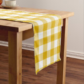 Mustard Yellow Plaid Gingham Retro Table Runner Kurzer Tischläufer (Beispiel)