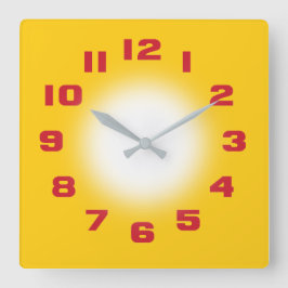 Mustard Yellow Quadratische Wanduhr