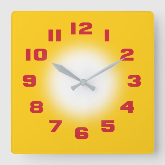 Mustard Yellow Quadratische Wanduhr (Vorderseite)