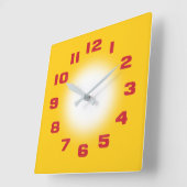 Mustard Yellow Quadratische Wanduhr (Winkel)