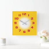 Mustard Yellow Quadratische Wanduhr (Zuhause)