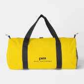 Mustard Yellow Simple Minimal Monogram und Name Duffle Bag (Vorderseite)