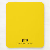 Mustard Yellow Simple Minimal Monogram und Name Mousepad (Vorne)