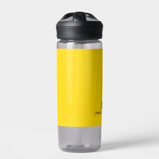 Mustard Yellow Simple Minimal Monogram und Name Trinkflasche (Vorderseite)