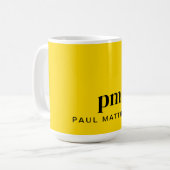 Mustard Yellow Simple Monogram und Name Kaffeetasse (Vorderseite Links)