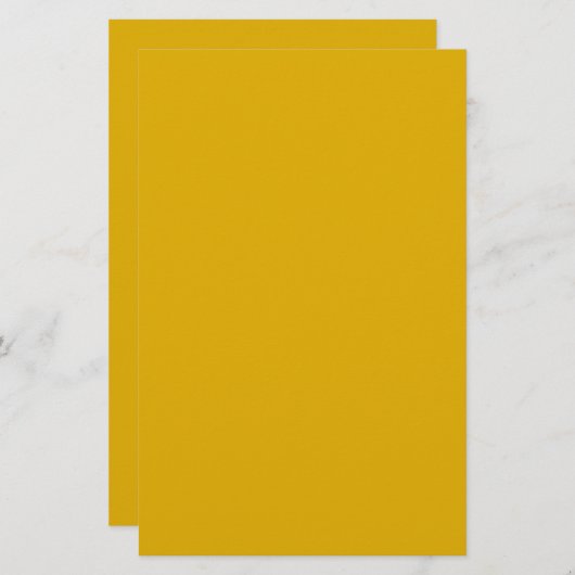 Mustard Yellow Solid Color Briefpapier (Vorne/Hinten)