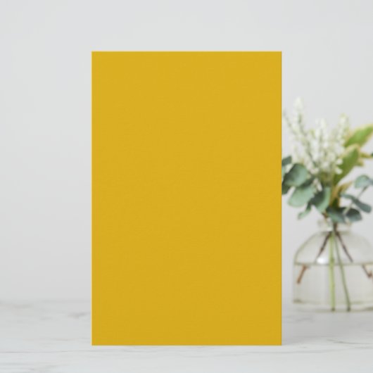 Mustard Yellow Solid Color Briefpapier (Stehend Vorderseite)