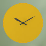 Mustard Yellow Solid Color Große Wanduhr<br><div class="desc">Mustard Yellow Solid Color</div>