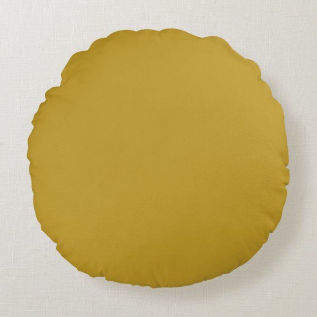 Mustard Yellow, Solid Color, Modern, Simple,Trendy Rundes Kissen (Vorderseite)