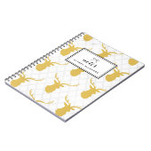 Mustard Yellow Stag Muster Personalisiert Notizblock (Linke Seite)