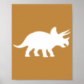 Mustard Yellow Triceratops Dinosaur Nursery Poster (Vorne)