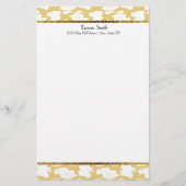 Mustard Yellow White Personalisiert Stationery Briefpapier (Vorderseite)