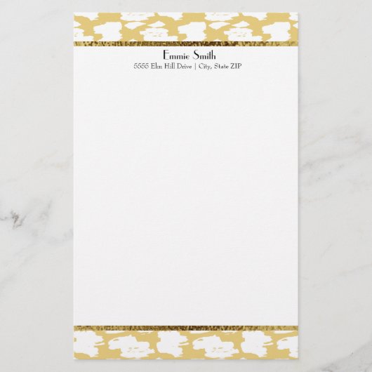 Mustard Yellow White Personalisiert Stationery Briefpapier (Vorderseite)