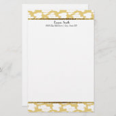 Mustard Yellow White Personalisiert Stationery Briefpapier (Vorne/Hinten)