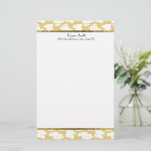 Mustard Yellow White Personalisiert Stationery Briefpapier (Stehend Vorderseite)