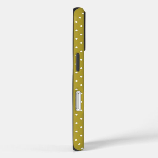 Mustard yellow white polka dots pattern Case-Mate iPhone Hülle (Rückseite / Rechts)