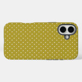  Mustard yellow white polka dots pattern  Case-Mate iPhone Hülle (Rückseite (Horizontal))