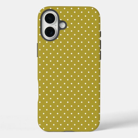  Mustard yellow white polka dots pattern  Case-Mate iPhone Hülle (Rückseite)